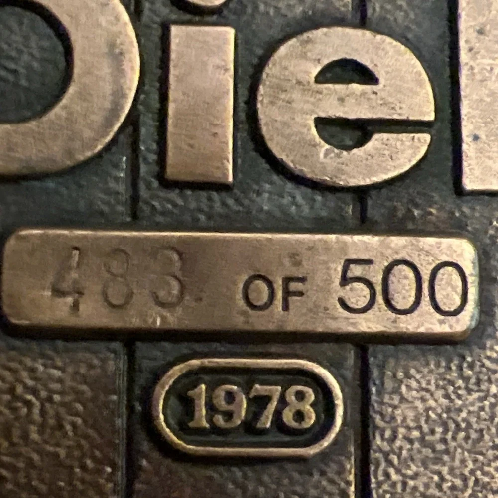 Vintage 1978 Diehard Battery A.J. Foyt 4Indy Wins Bronze Belt Buckle #483 of 500